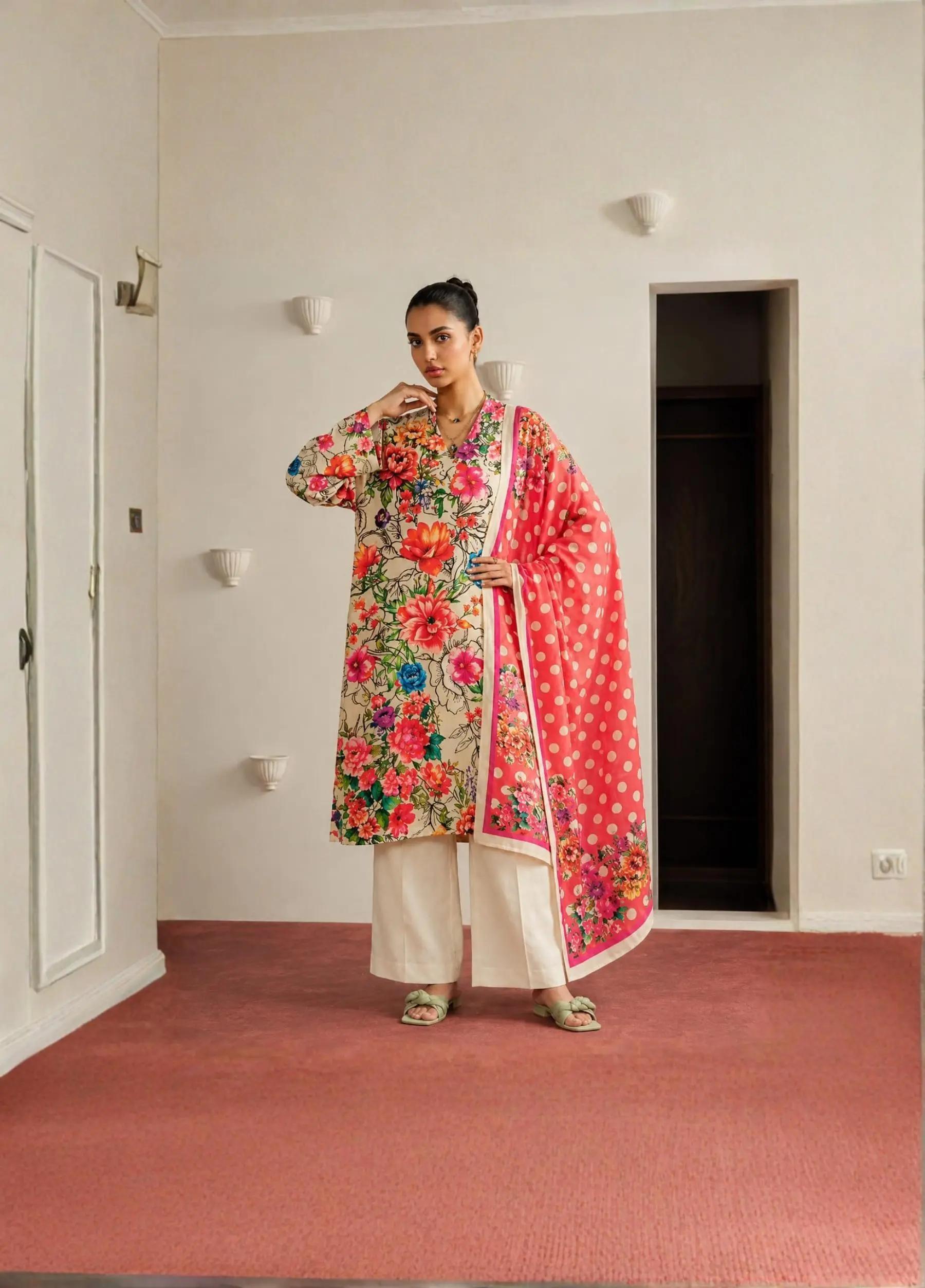 Sapphire Inter Summer Collection – Unstitched Lawn 3PC | Article 08