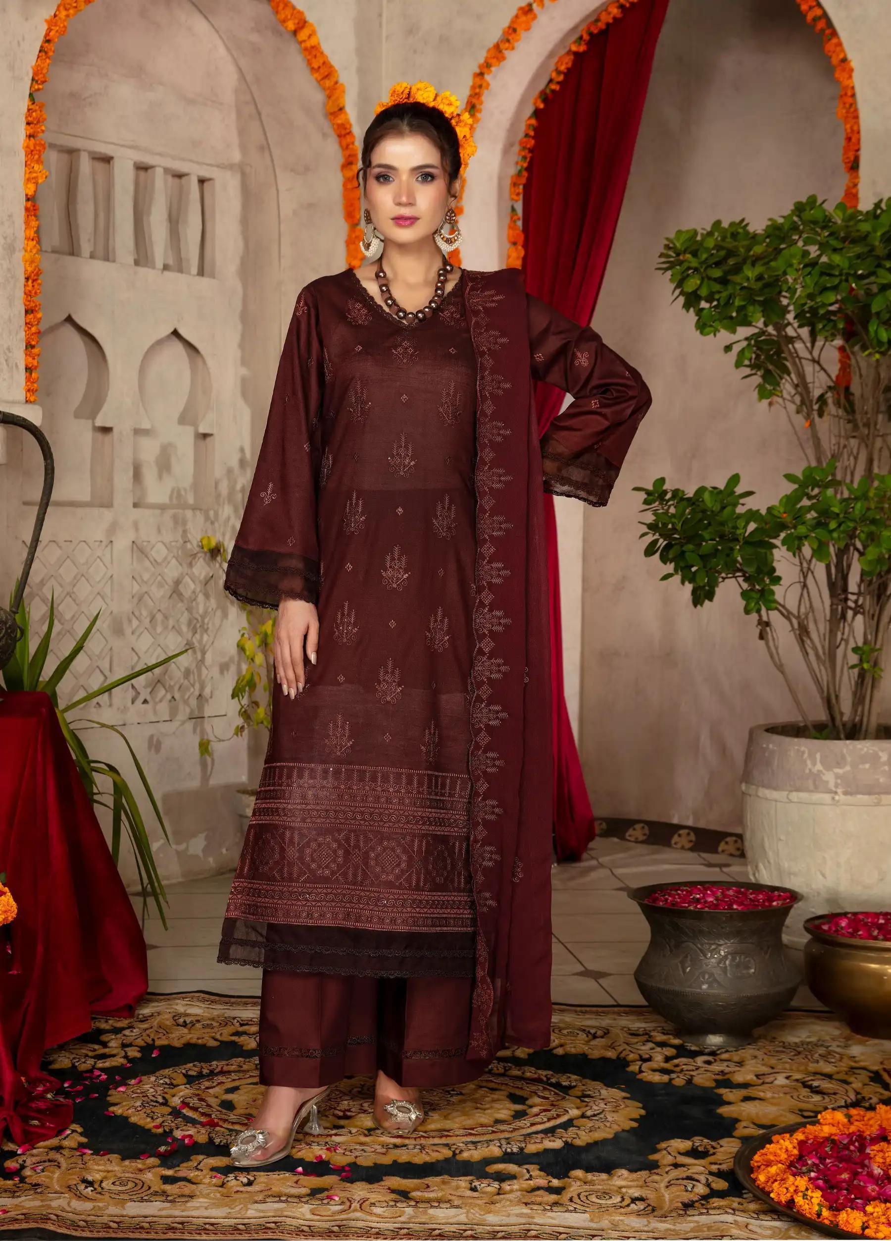 Bella By Anora Premium Eid Collection Embroidered 3PC Suit Article 3013