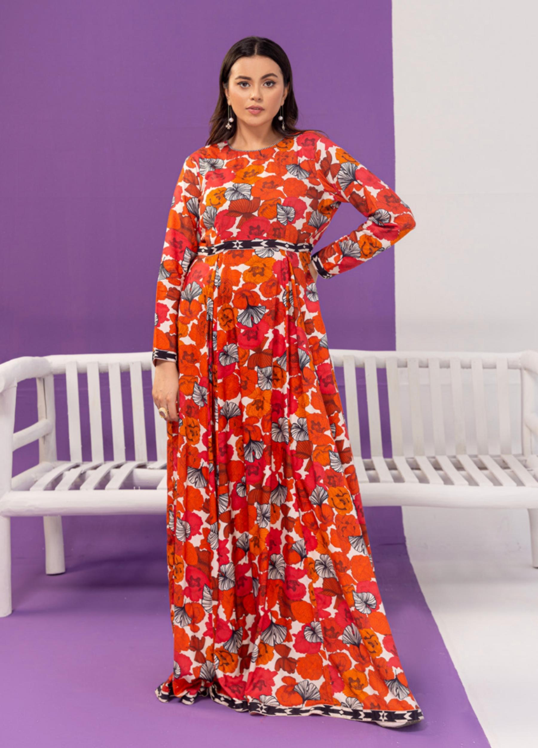 JAHANARA Unstitched LUXURY Linen Print 2 Piece Suits Design:j22-11