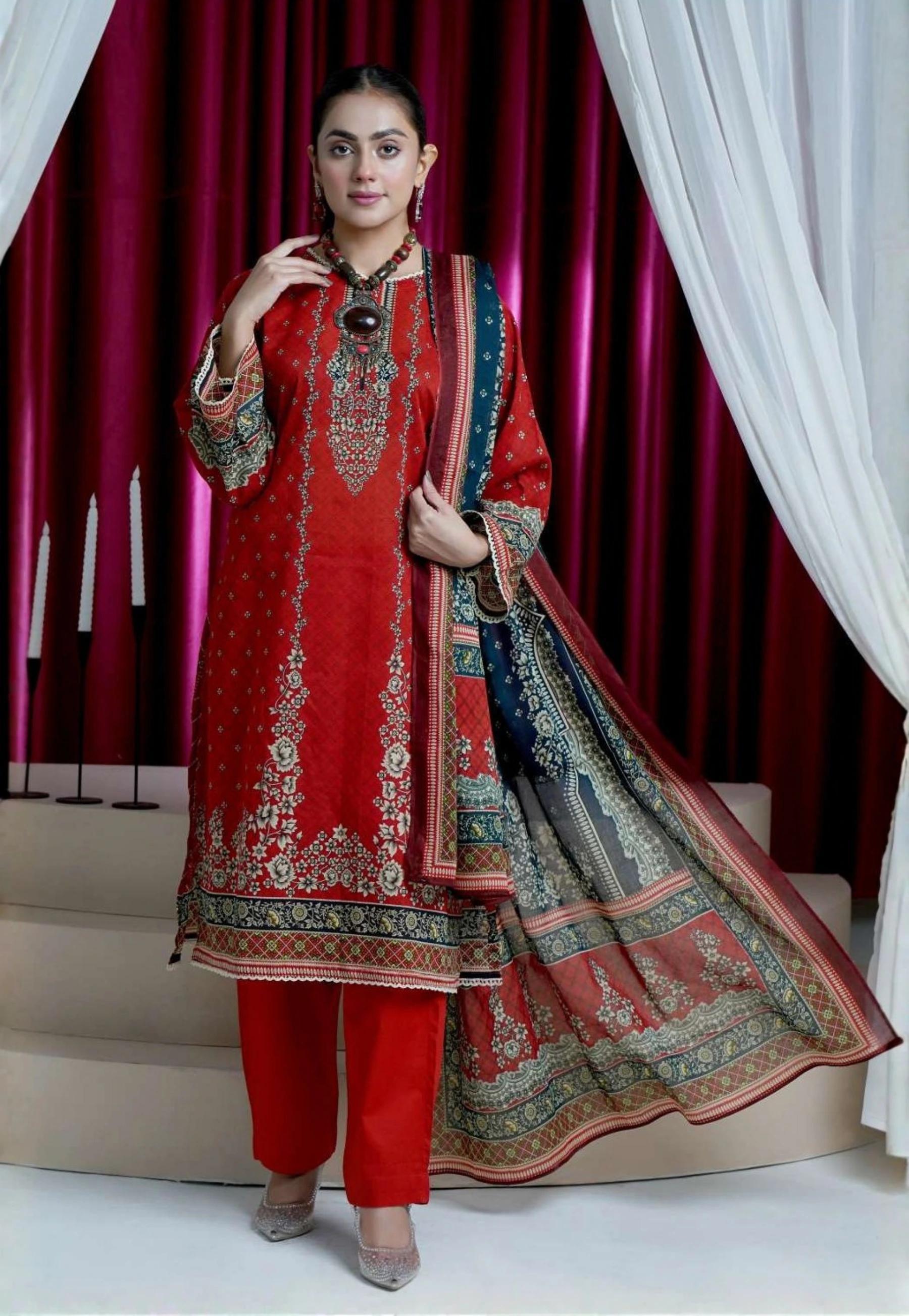 arifa by Marooj Unstitched Lawn Print 3 Piece Suits VOL-18-D-01