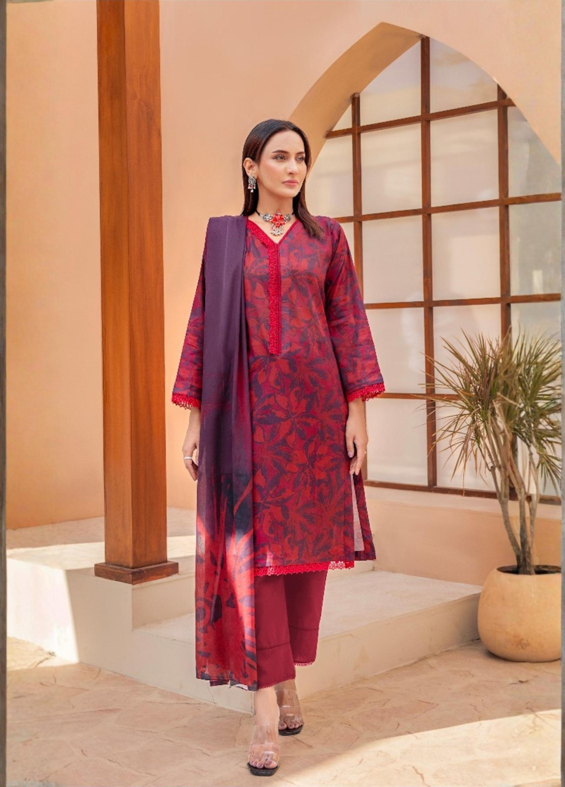 BAHAAR by MEERAL Unstitched Lawn Print 3 Piece Suits Volume:01 Design:05