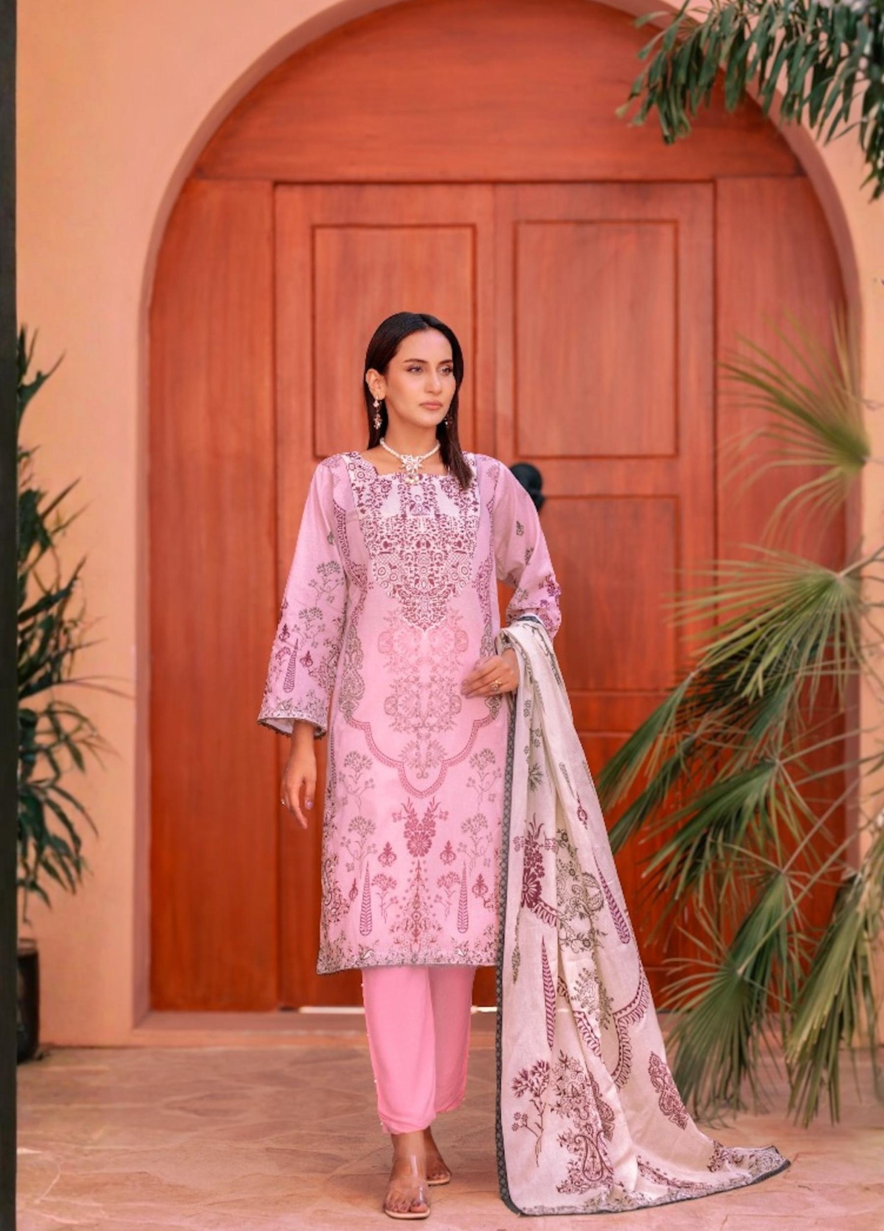 BAHAAR by MEERAL Unstitched Lawn Print 3 Piece Suits Volume:1 Design:01