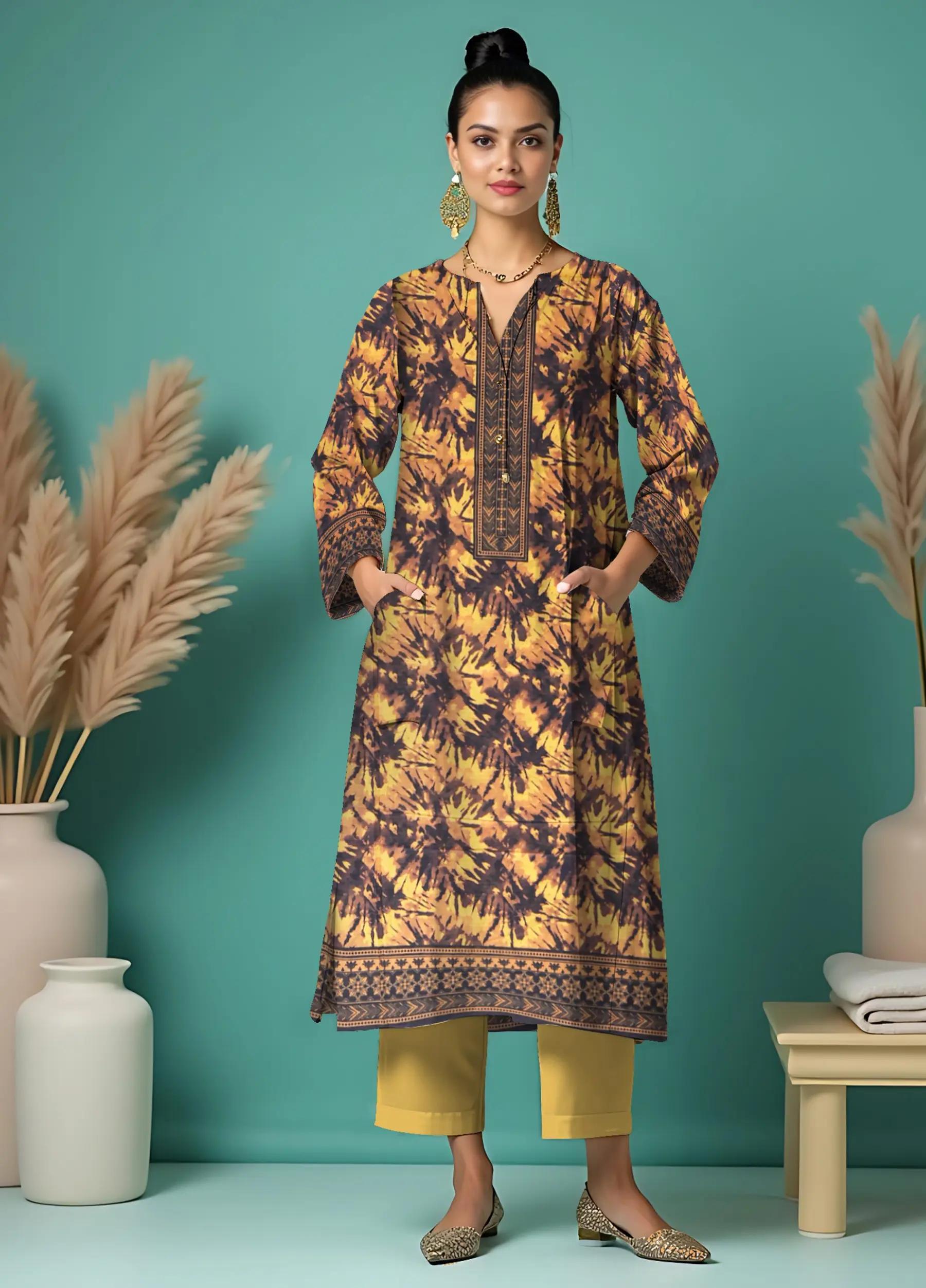 Wania Gold By Bloom Unstitched Lawn 2 Piece Summer Collection VOL-05 Design 11