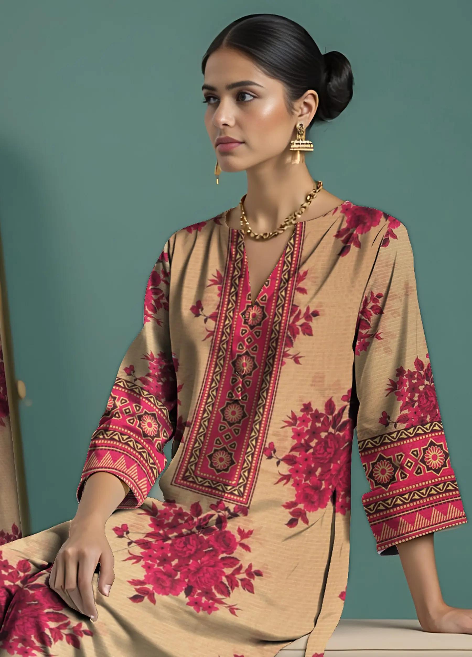 Wania Gold By Bloom Unstitched Lawn 2 Piece Summer Collection VOL-05 Design 07
