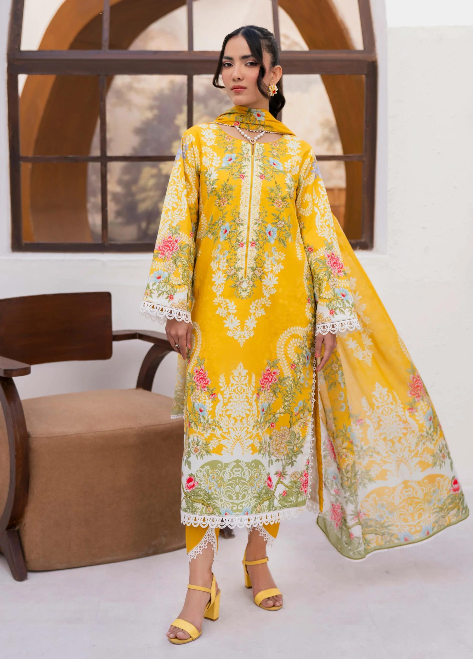 Yakin by Asifa – 3-Piece Unstitched Lawn Suit | Summer Collection 2026 | Article YBA-06