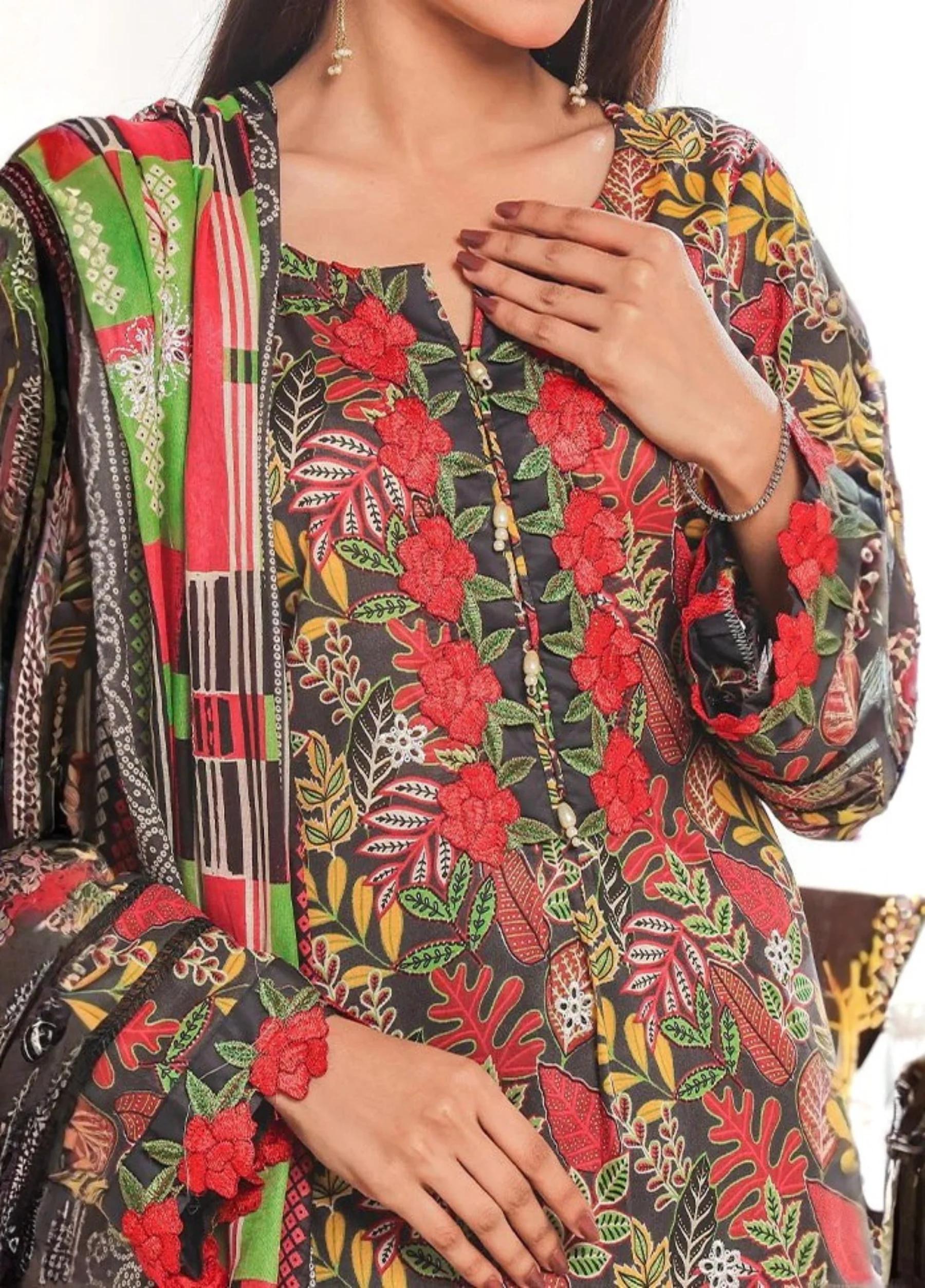 Kayseria by Jaffrani Textile Unstitched Embroidered Lawn Print 3 Piece Suits Design:05