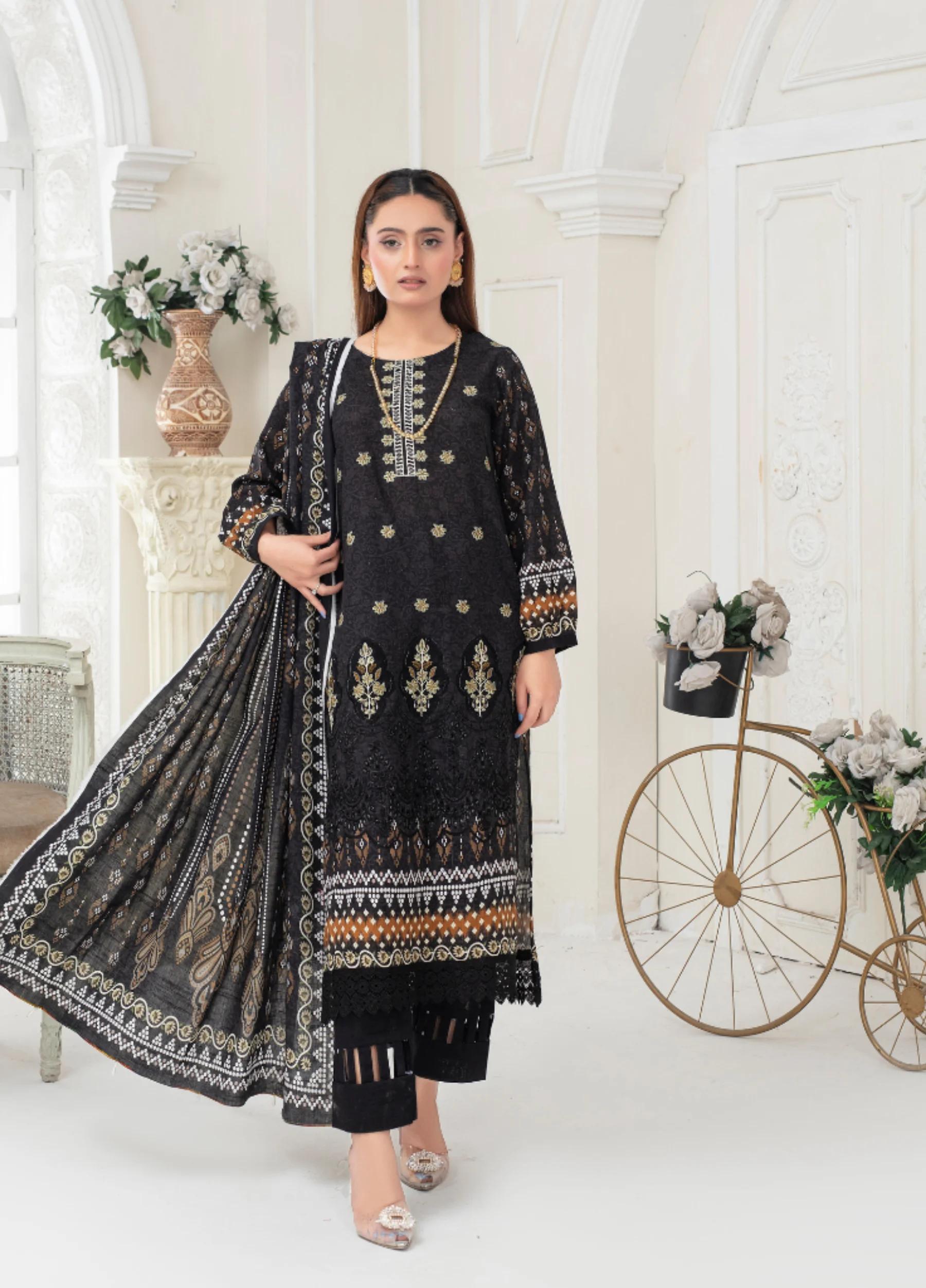 Noor jahan by Feeroza Unstitched Khaddar Print 3 Piece Suits D-1