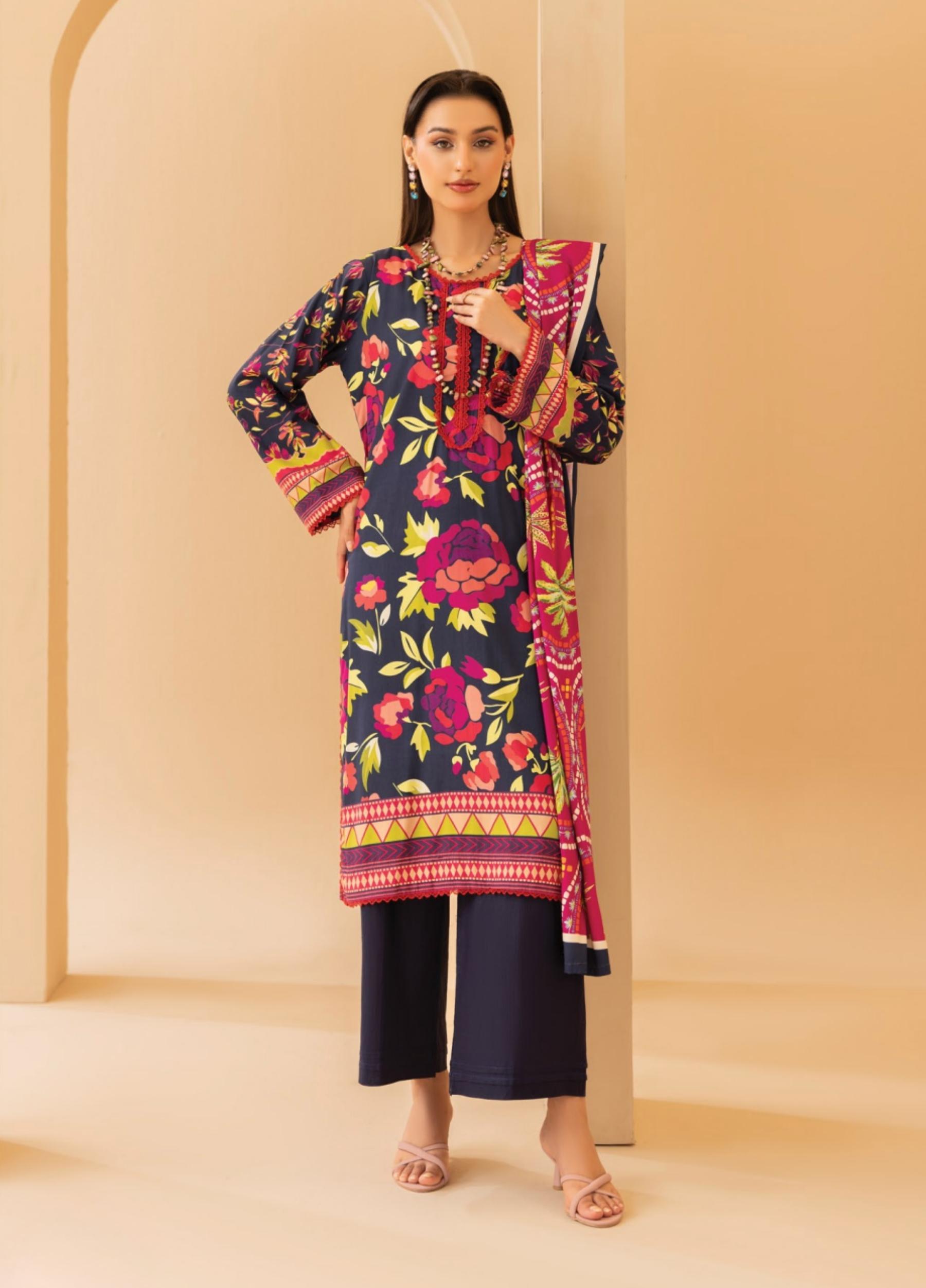 Fatima Maryam by Motifz Unstitched Linen Print 3 Piece Suits Volume:01 Design:01