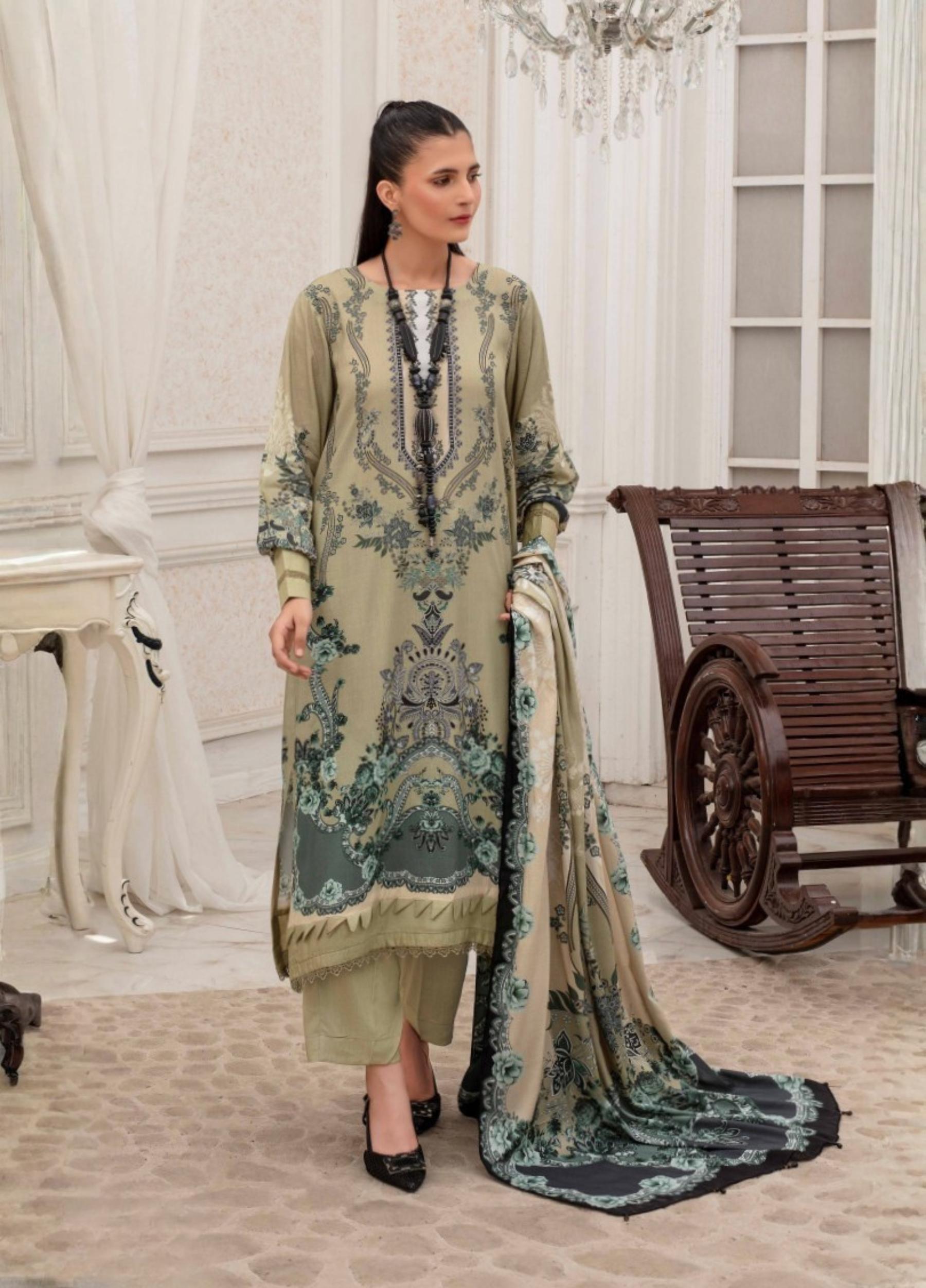 FABIHA by Feroza Unstitched Linen Print 3 Piece Suits Volume:2 Design:05