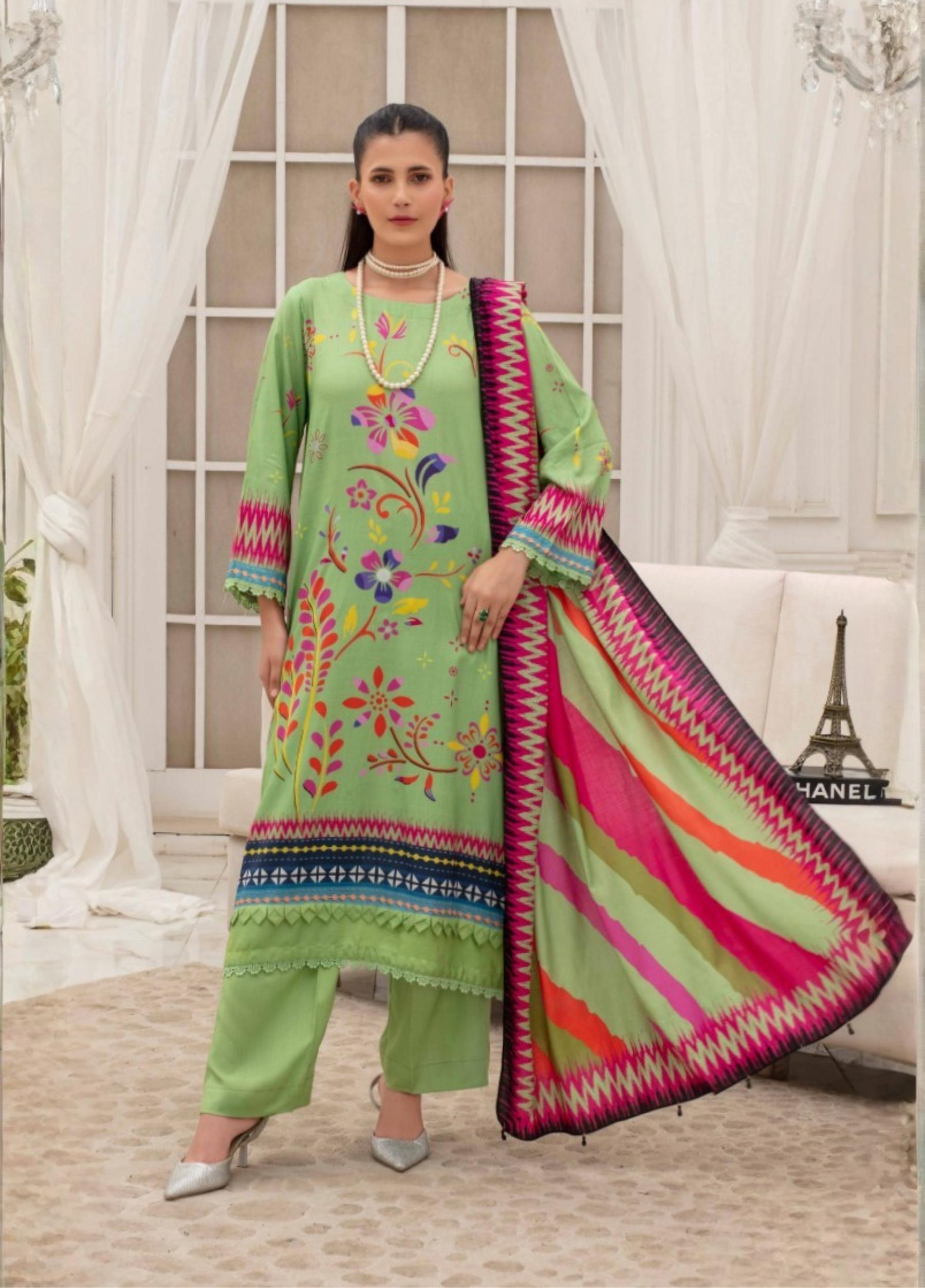 FABIHA by Feroza Unstitched Linen Print 3 Piece Suits Volume:2 Design:08