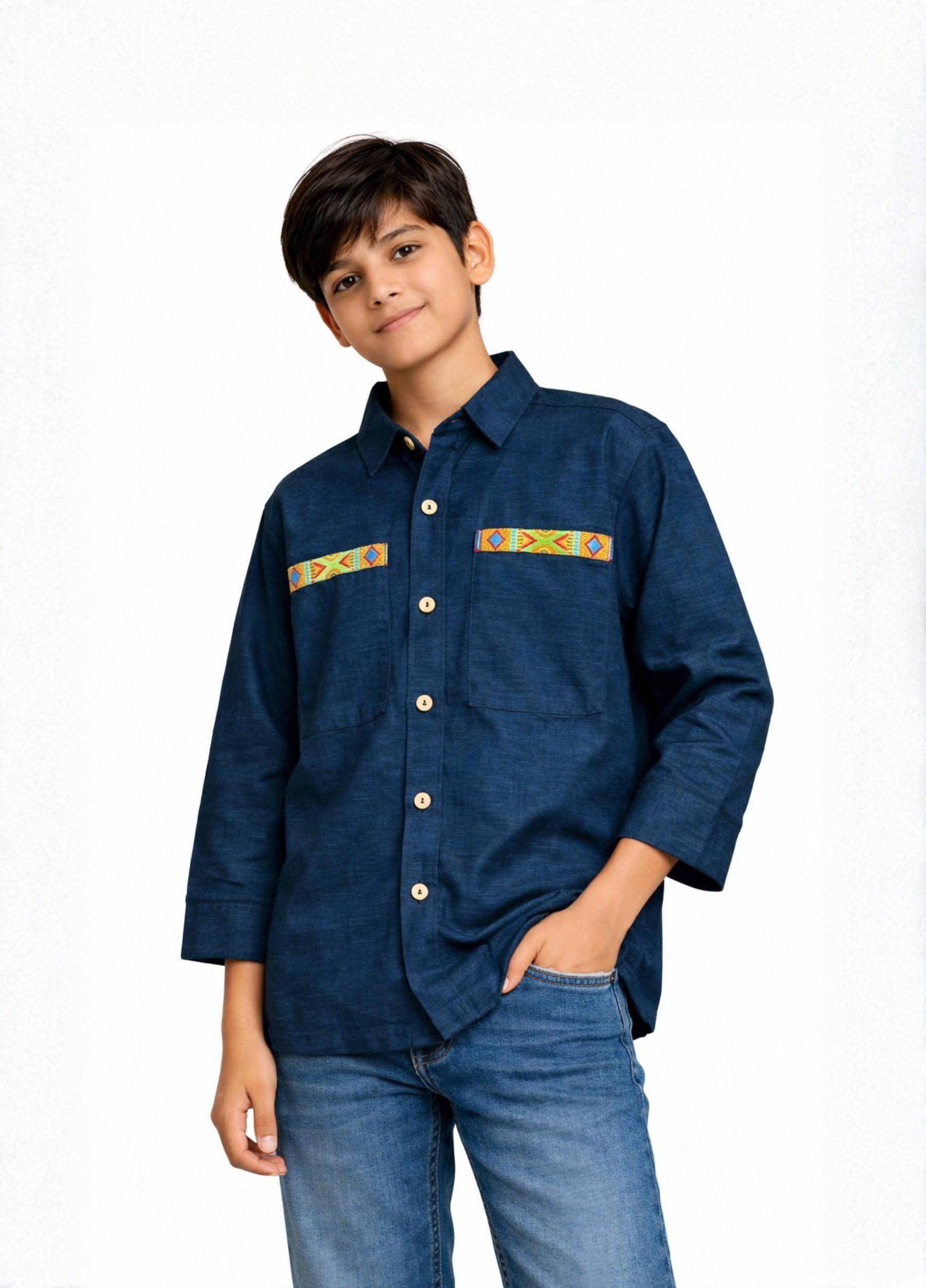 PEPPER LAND Kids BUTTON DOWN TO 1 piece SHIRT -Winter Collection