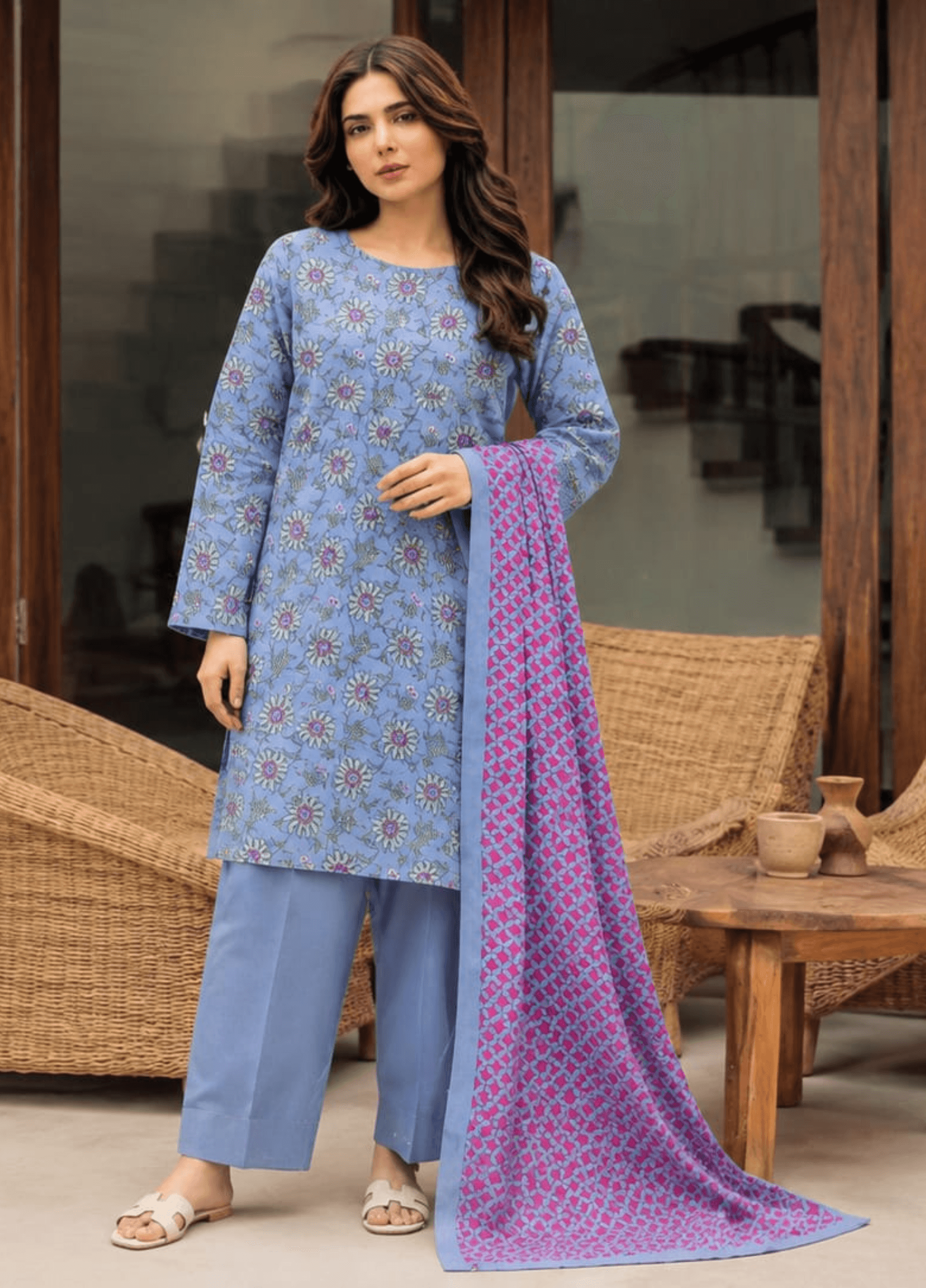 Nisha Designer Unstitched Lawn 3PC Collection Article 05
