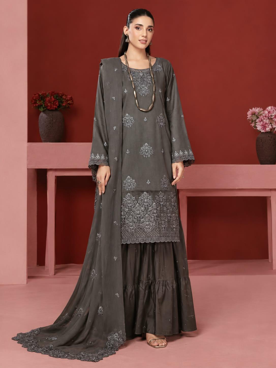 Jahanara Luxury Viscose & Chiffon Embroidered by IRSA Article -05