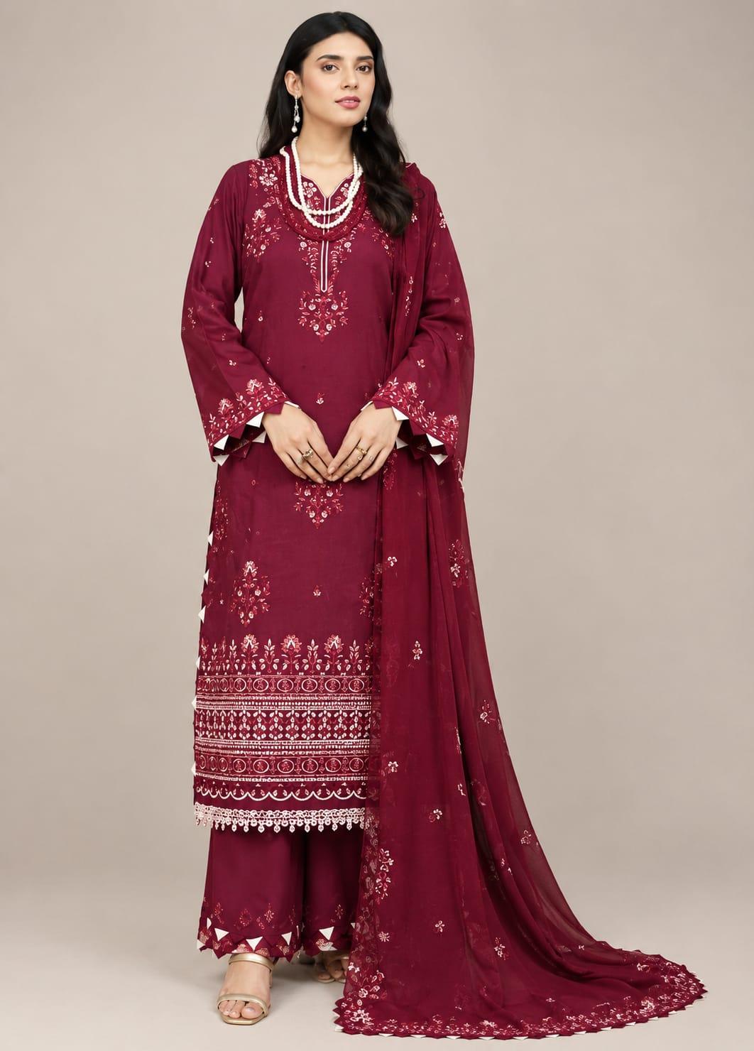 Jahanara Luxury Viscose & Chiffon Embroidered by IRSA Article-08