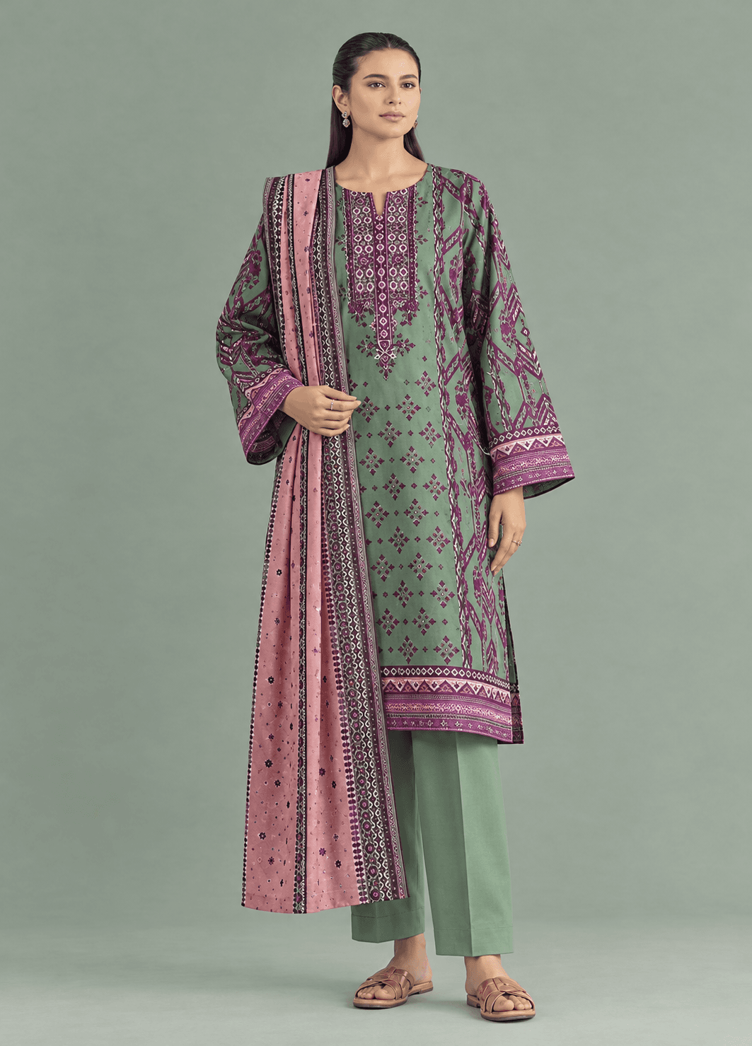 Nishat Unstitched Khaddar 3PC Winter Collection – Article 01