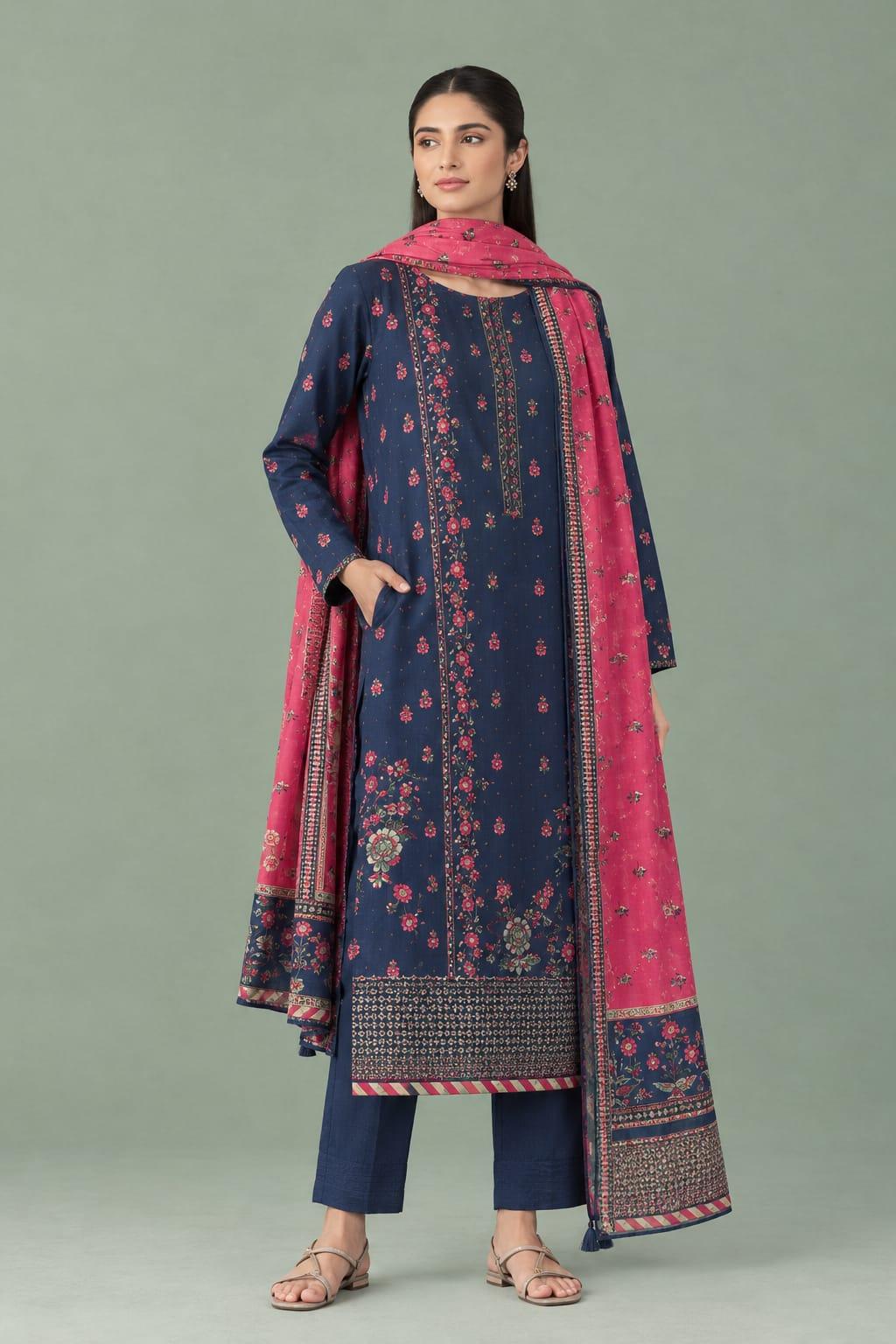 Nishat Unstitched Khaddar 3PC Winter Collection – Article 04