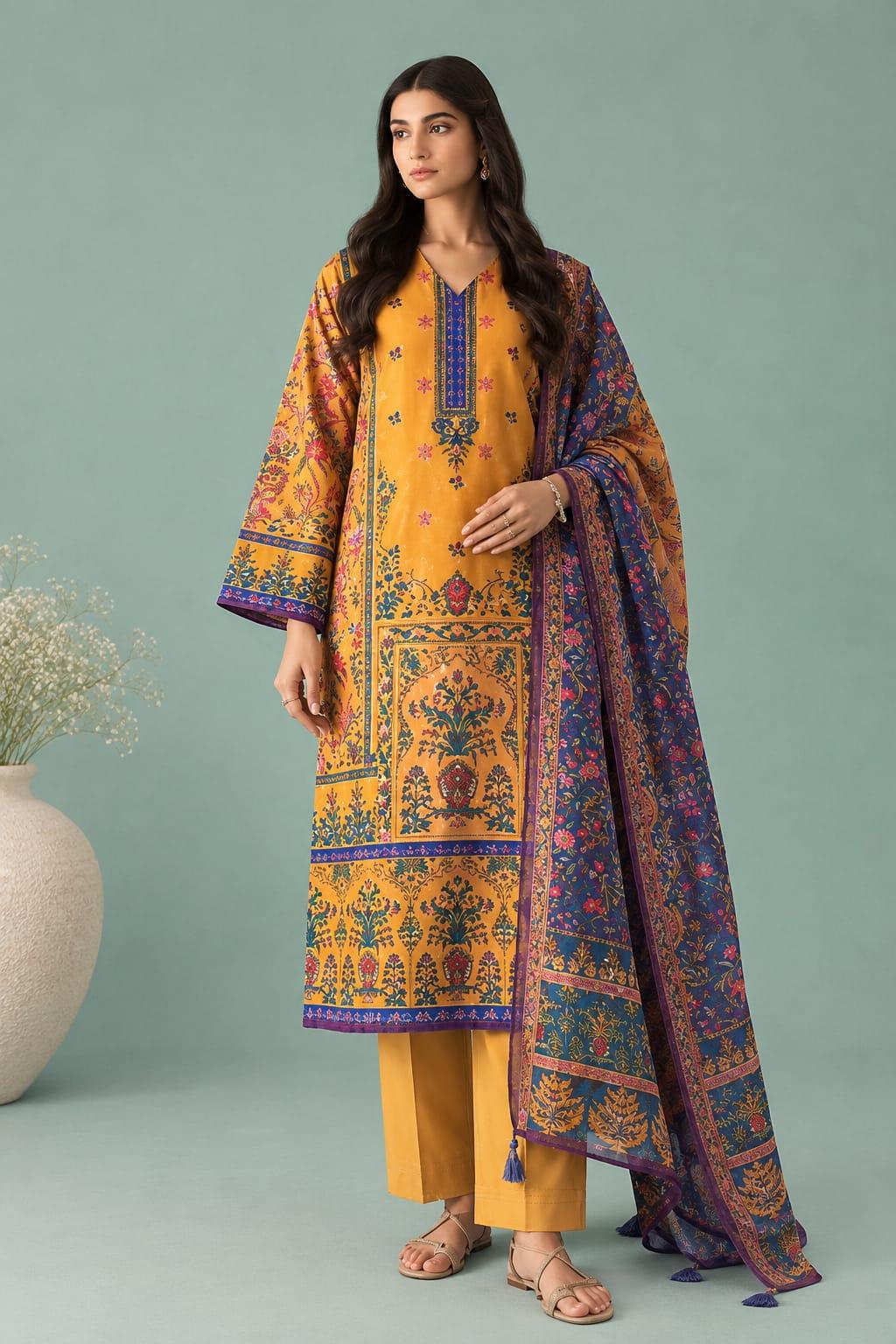 Nishat Unstitched Khaddar 3PC Winter Collection – Article 06